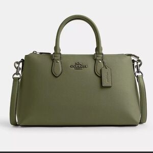 ☂️🍄Coach Georgia Satchel Bag Gunmetal/Military Green CR156👍👍👍👍👍 nwot
